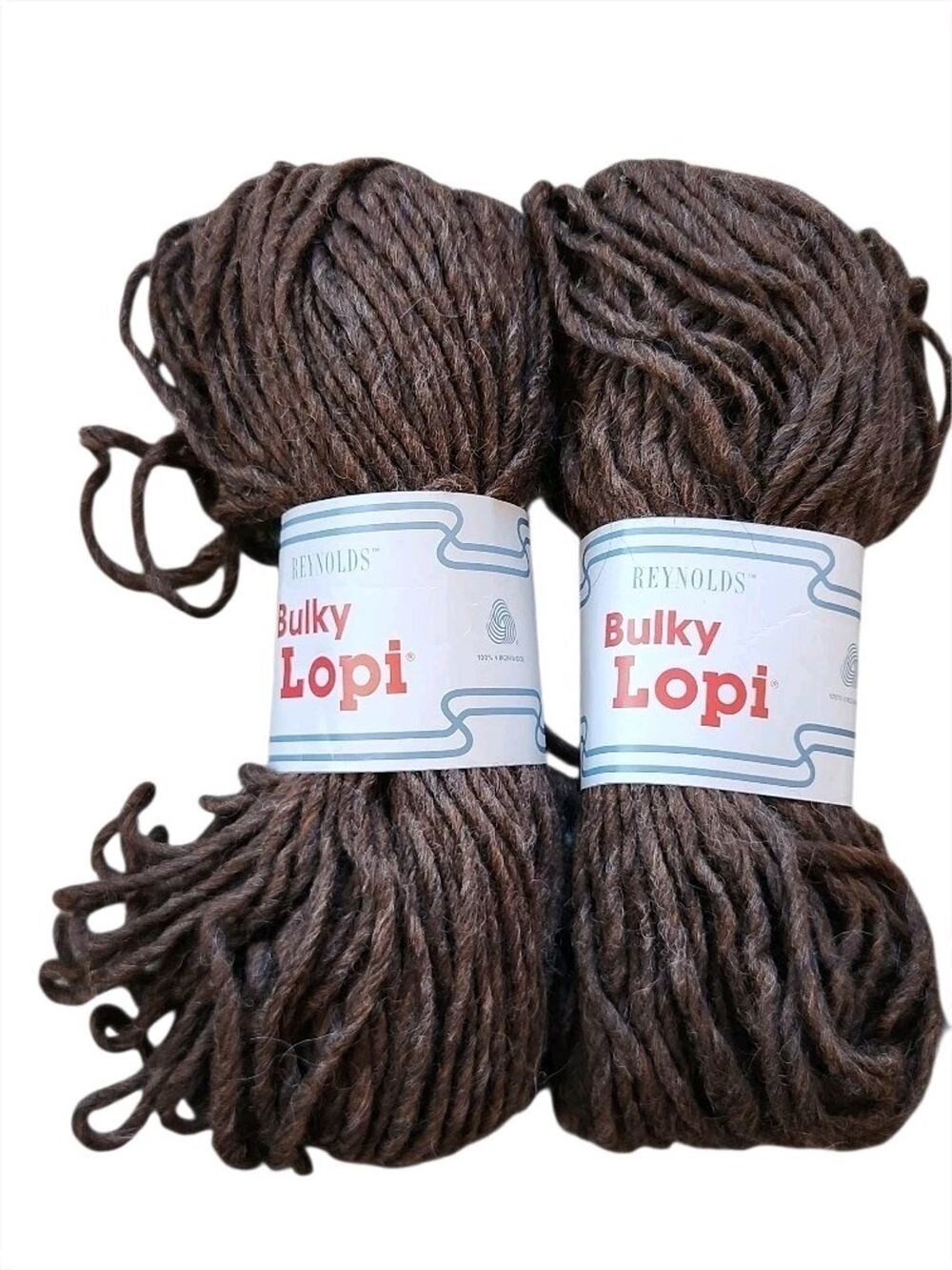 Reynolds Bulky Lopi Yarn Lot 2 Skeins Brown Icelandic Wool 100g